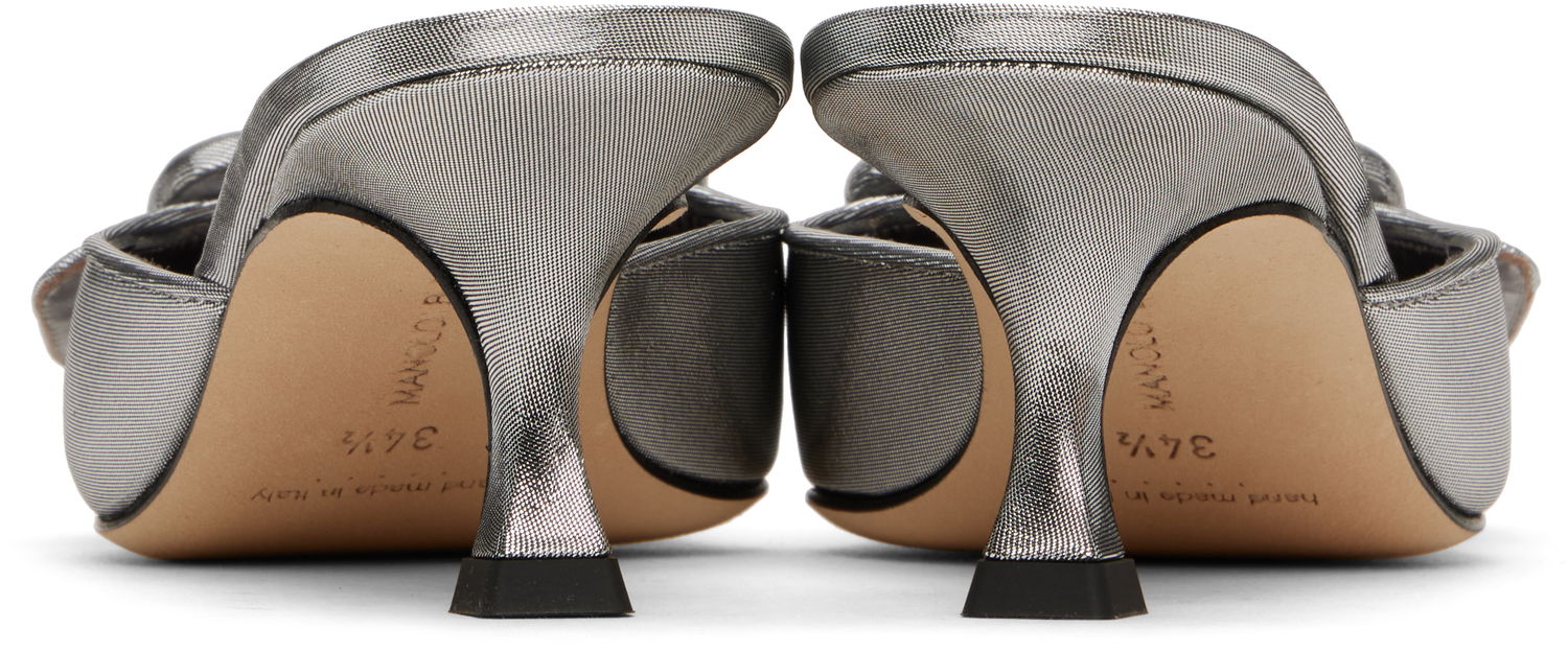 Tenisky a topánky Manolo Blahnik Manolo Blahnik Maysale Buckle Kitten Heel Mules Metalická | 125-2920, 1