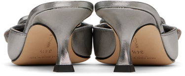 Tenisky a topánky Manolo Blahnik Manolo Blahnik Maysale Buckle Kitten Heel Mules Metalická | 125-2920, 1