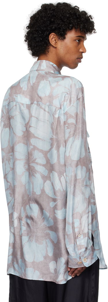 Košeľa Dries Van Noten Dries Van Noten Silk Floral-Print Shirt Modrá | 251-020721-1202, 2