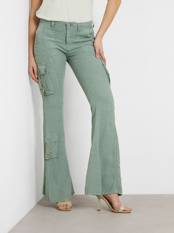 Nohavice a džínsy GUESS Mid Rise Cargo Pant Šedá | W4GA88WG8N0, 0