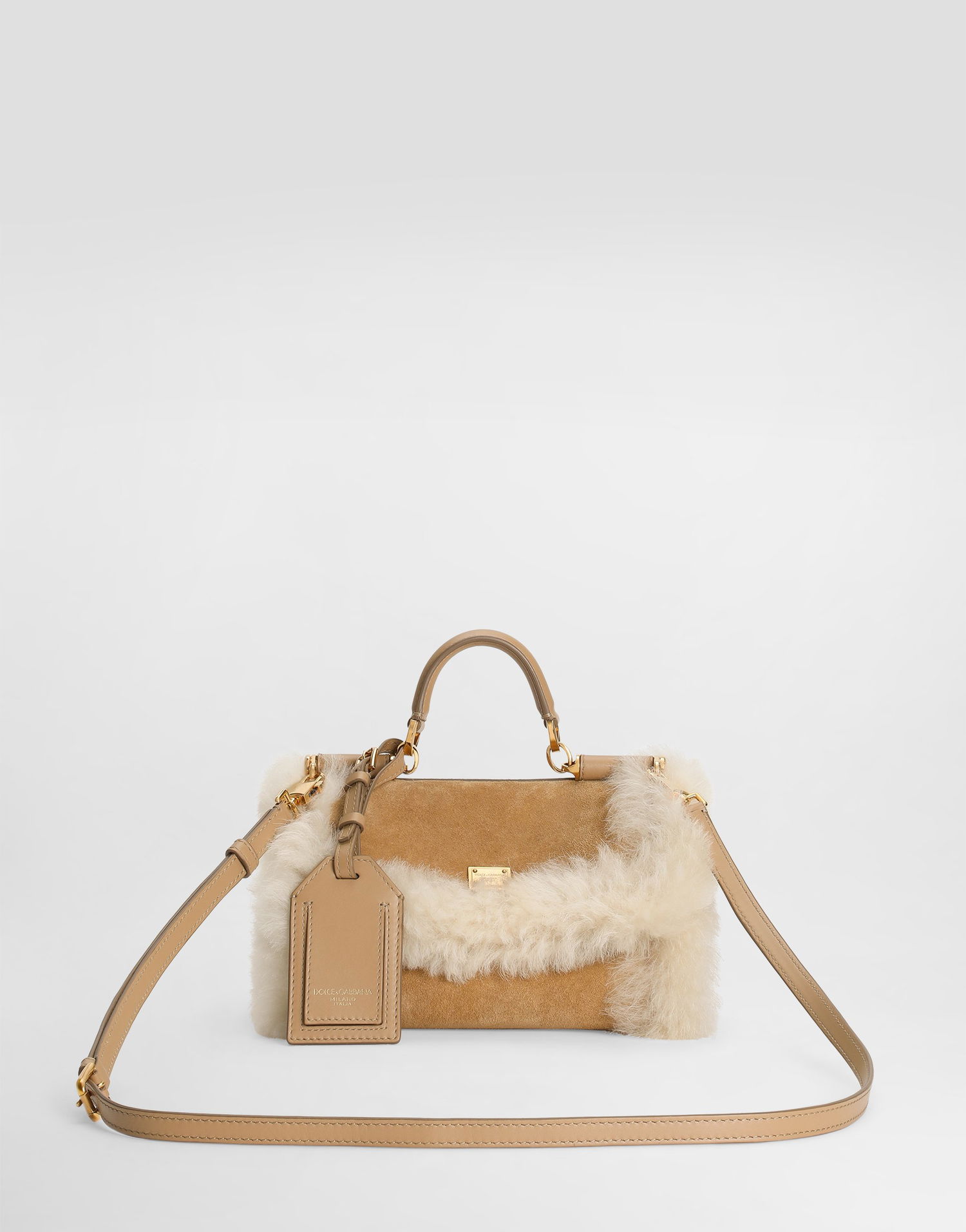 Kabelka Dolce & Gabbana My Sicily Shearling Handbag Béžová | BB7864BQ5398L798, 1