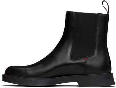 Oblečenie BOSS Leather Chelsea Boots with Stacked Logo Čierna | 50548489, 3