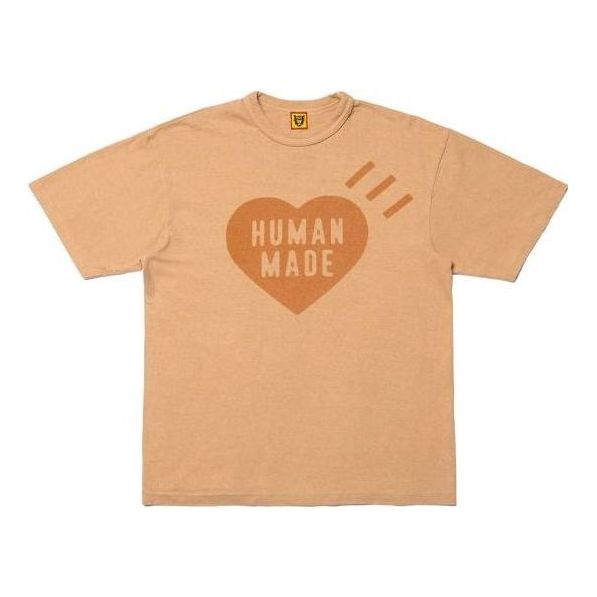 Tričko Human Made Plant Dyed T-Shirt With Heart Logo Béžová | HM25CS055
