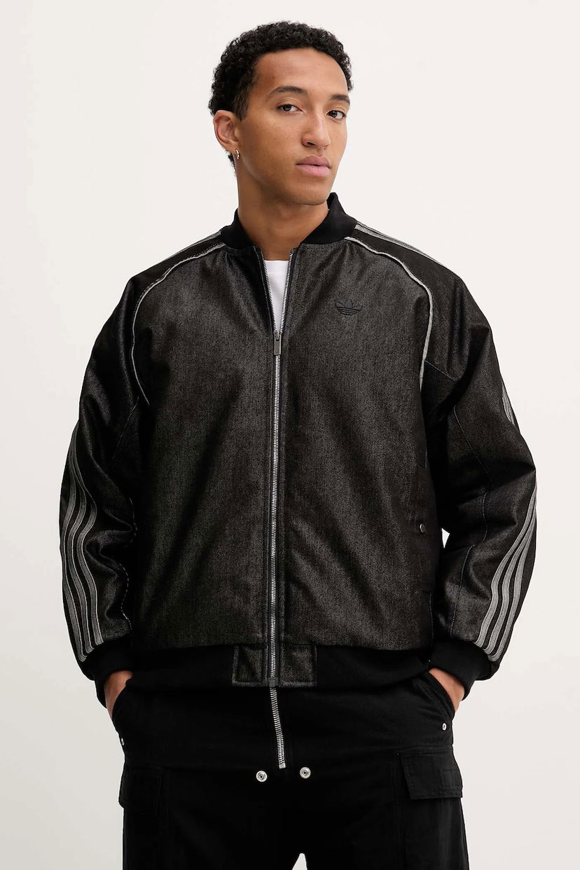 Bomber bunda adidas Originals adidas Originals Denim Bomber Jacket Oversize Čierna | JY2796