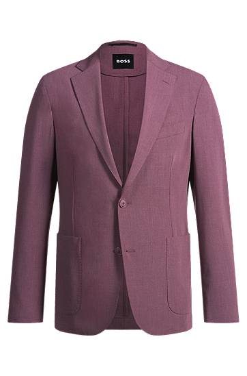 Bunda BOSS BOSS Slim Fit Micro-Patterned Stretch Suit Jacket Fialová | 50535038, 0
