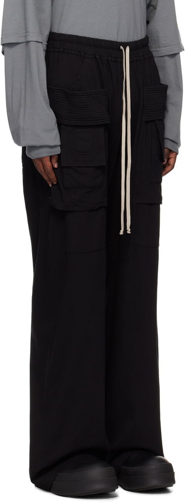 Cargo nohavice Rick Owens Rick Owens DRKSHDW Porterville Creatch Wide Drawstring Cargo Pants Čierna | DU02D2394 RN, 1