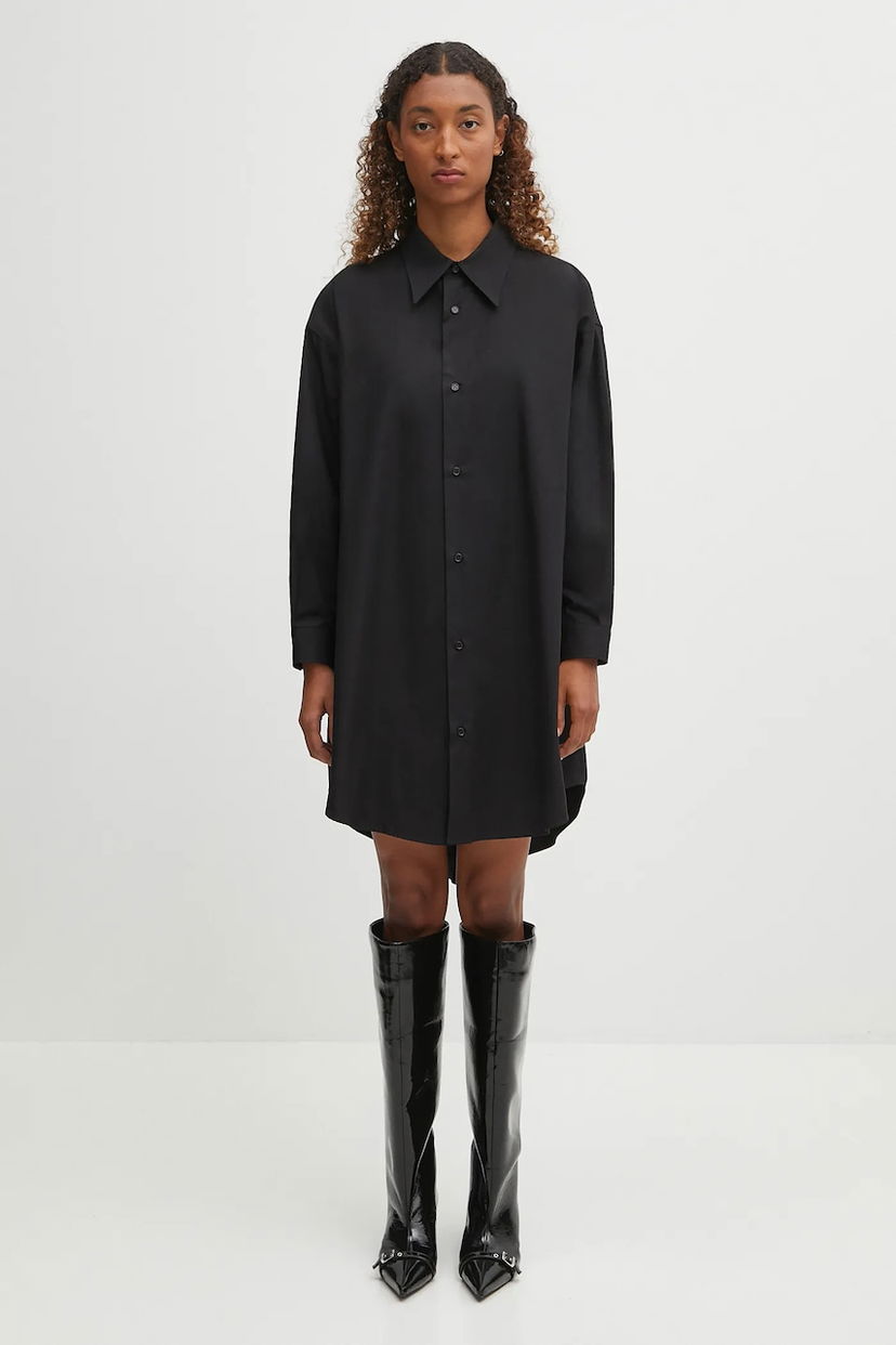 Šaty Maison Margiela MM6 Maison Margiela Oversized Mini Shirt Dress Čierna | S52CT0793.M35480.900