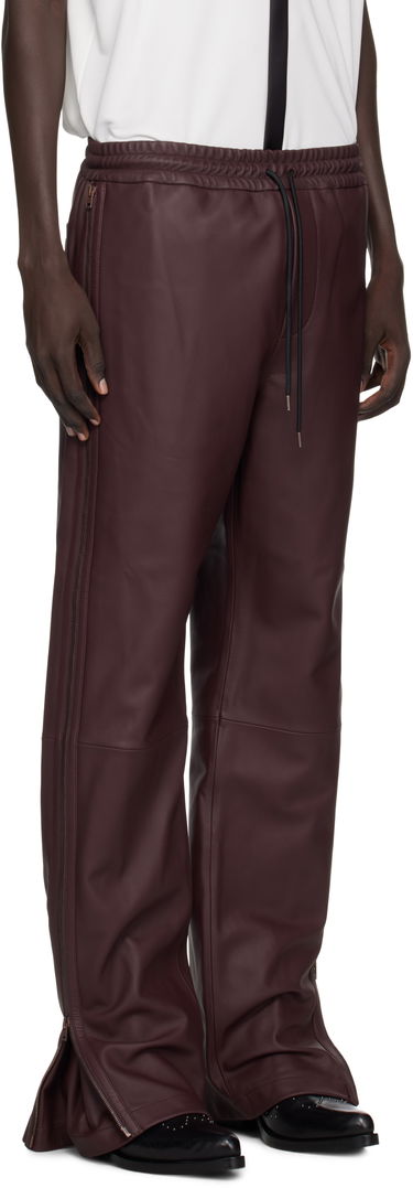 Nohavice Acne Studios Acne Studios Regular Fit Leather Pants Vínová | BK0695-, 1