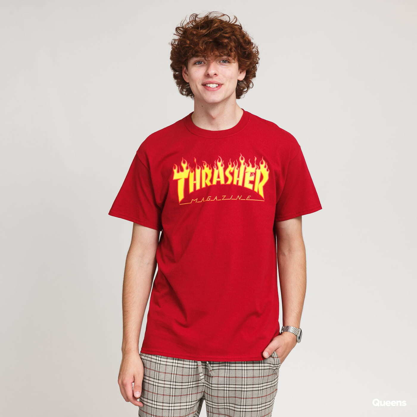 Tričko Thrasher Thrasher Flame Logo T-Shirt Červená | 062126, 0