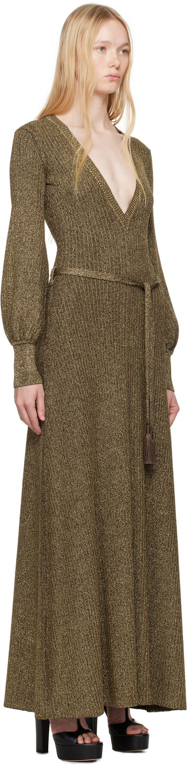 Šaty Tom Ford TOM FORD V-Neck Open Back Maxi Dress Metalická | ACK642-YAX876, 1