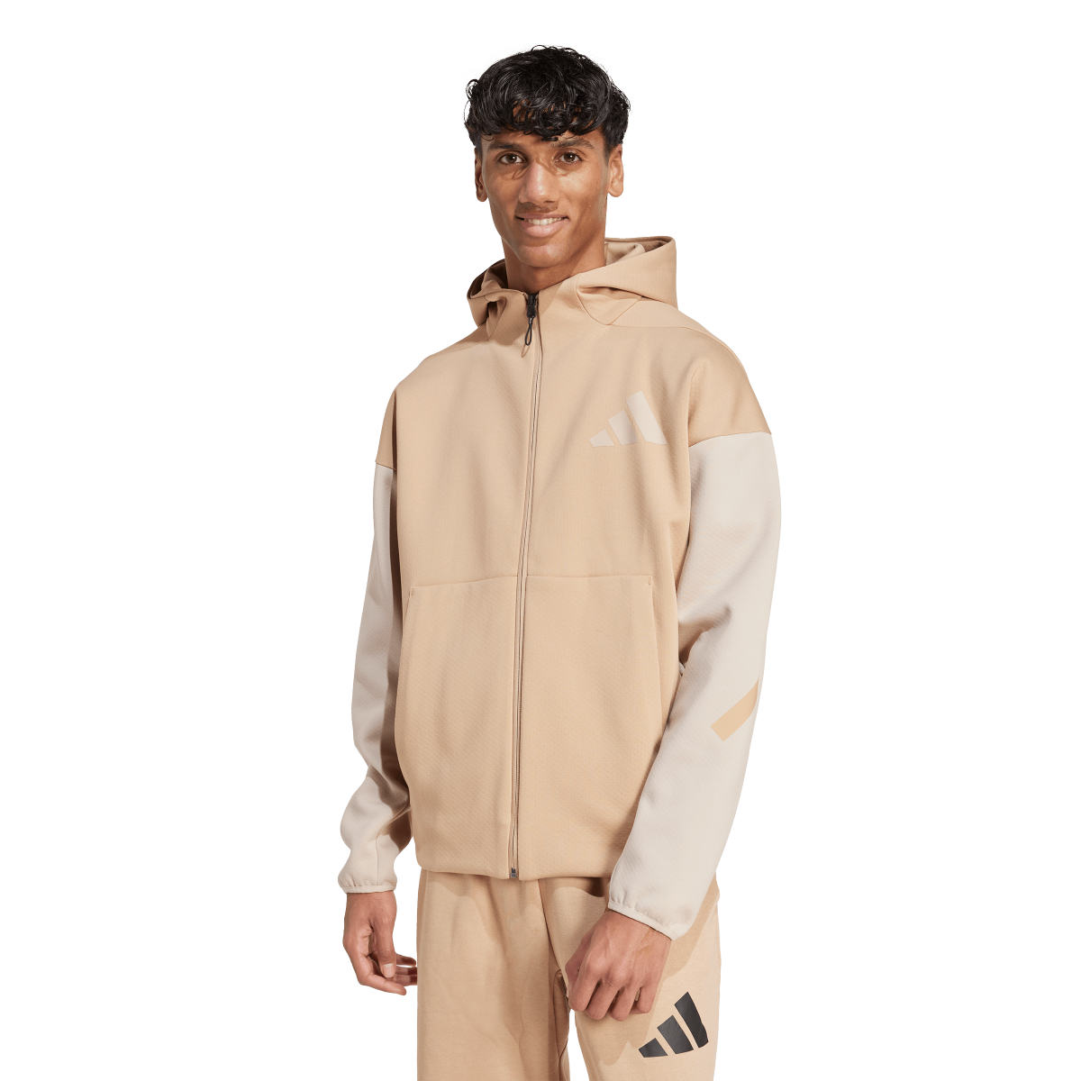 Mikina adidas Originals Z.N.E. Full-Zip Hoodie Béžová | JY4833, 0