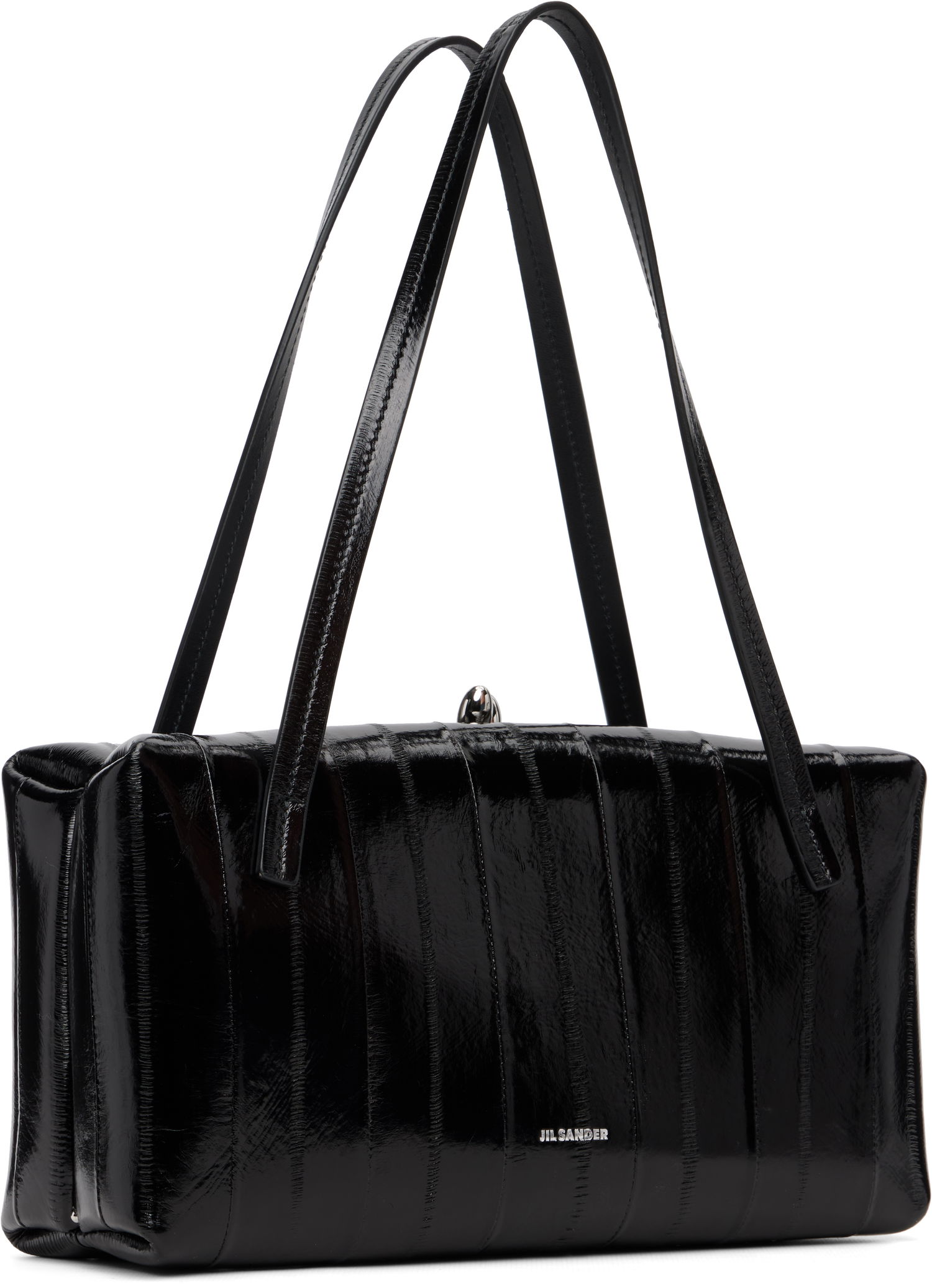 Kabelka Jil Sander Goji Pillow Small Patent Ribbed Top-Handle Bag Čierna | J08WD0078_P8693, 1