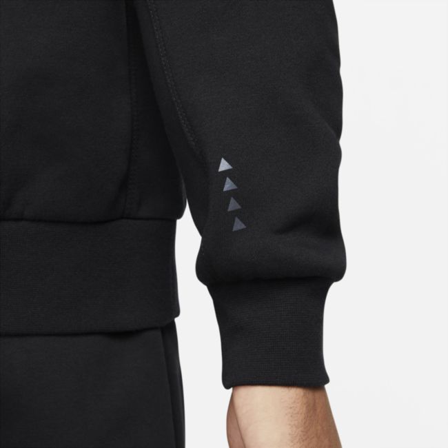 Mikina Nike Brushed-Back Fleece Crew Čierna | DM5207-010, 1