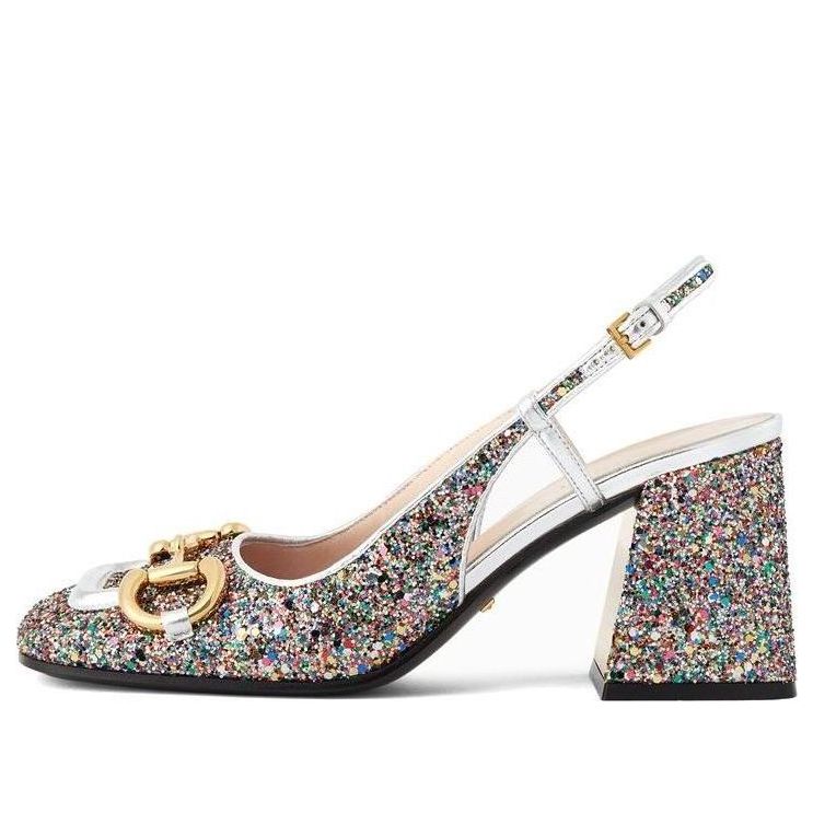 Tenisky a topánky Gucci Gucci Lovelight Glitter Slingback Mid-Heel Pumps with Horsebit Rôznofarebný | 707702-KSP20-8461