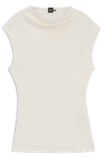 Tielko BOSS BOSS Matte High-Neck Sleeveless Top Biela | 50541896, 0