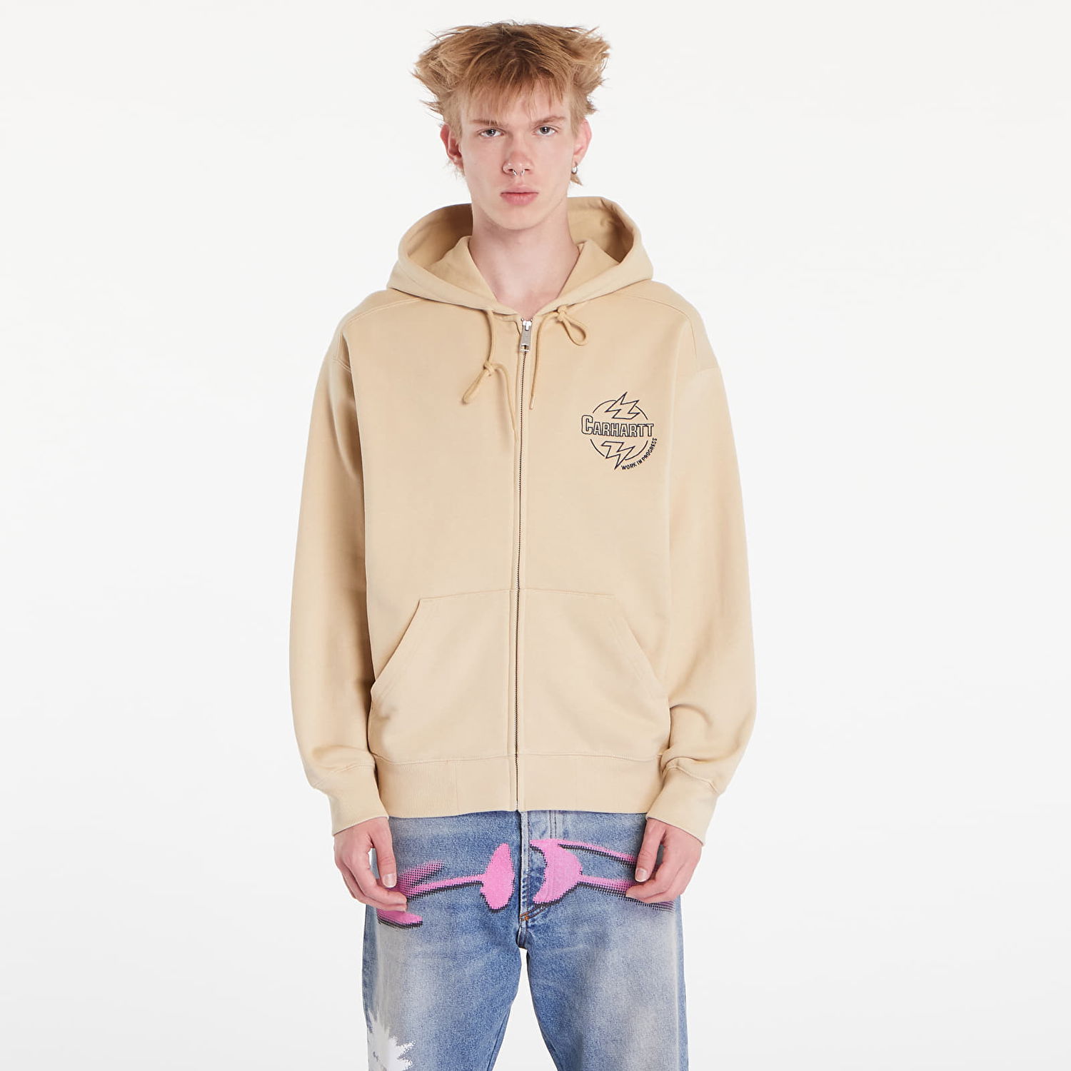 Mikina Carhartt WIP Ablaze Hoodie UNISEX Cornsilk/ Air Force Blue Béžová | I033623.2AR.XX, 0