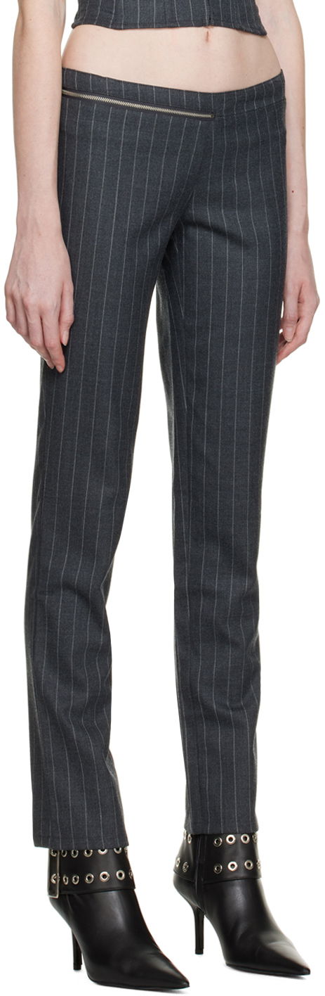 Nohavice Miaou Miaou Hannah Jewett Edition Maeve Pinstripe Trousers Šedá | 1030PSWBRI, 1