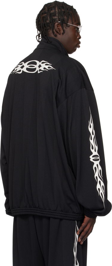 Vetrovka Balenciaga Striped Mesh Track Jacket Čierna | 794794 TQV38, 2