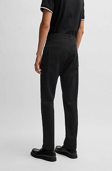Džínsy BOSS Regular Fit Stretch Dobby Trousers Čierna | 50530849, 1