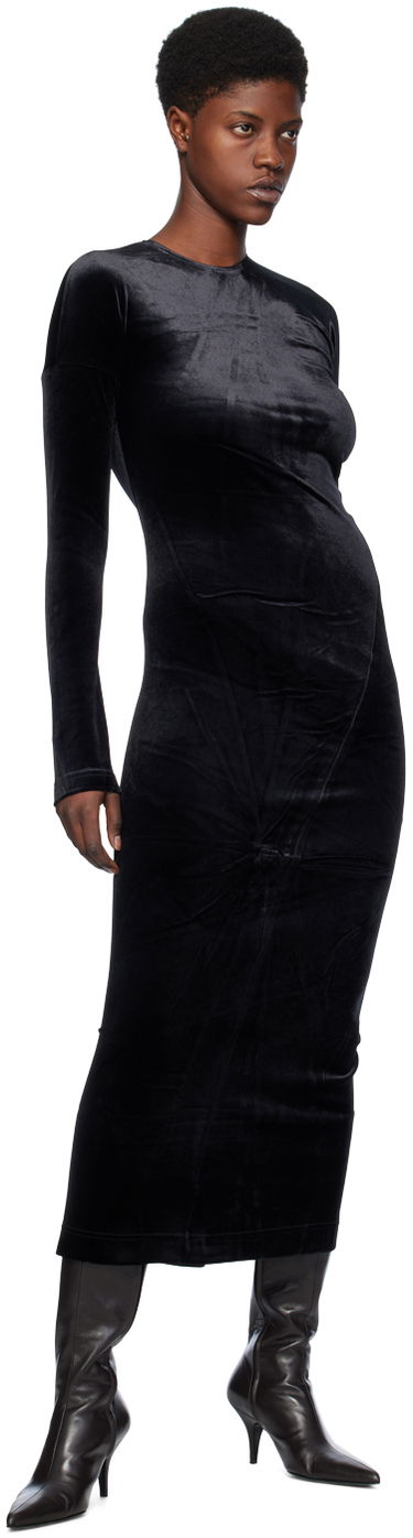 Šaty TOTEME Twisted Velvet Midi Dress Čierna | 234-WRD824-FB0078, 3