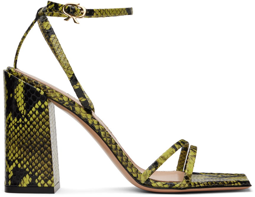 Doplnky Gianvito Rossi Gianvito Rossi Snakeskin Heeled Sandals Zelené | G32336.95RIC.BON, 0