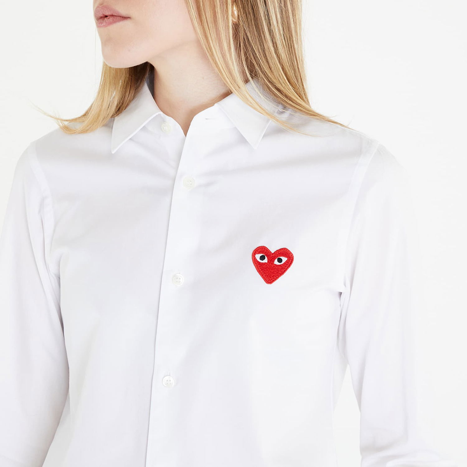 Košeľa Comme des Garçons PLAY Heart Logo Shirt Biela | AZB001 white, 1