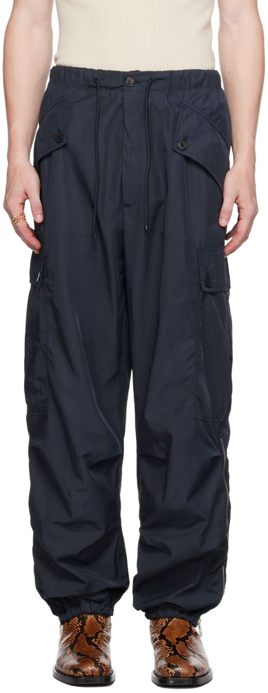 Cargo nohavice Dries Van Noten Drawstring Cargo Pants Navy | 242-020932-9196, 0
