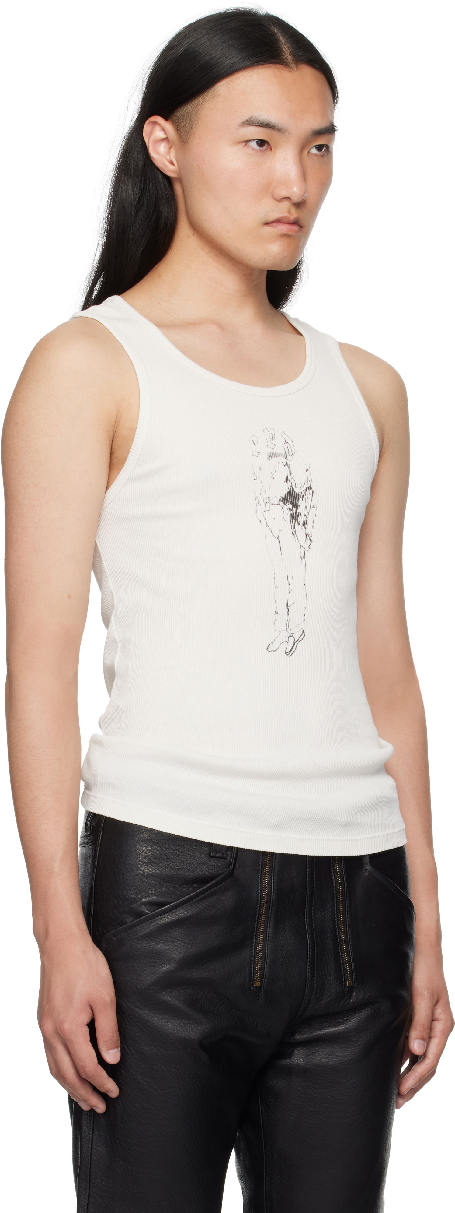 Tielko Enfants Riches Déprimés Enfants Riches Déprimés Bad Professor Ribbed Tank Top Biela | 010-837, 1