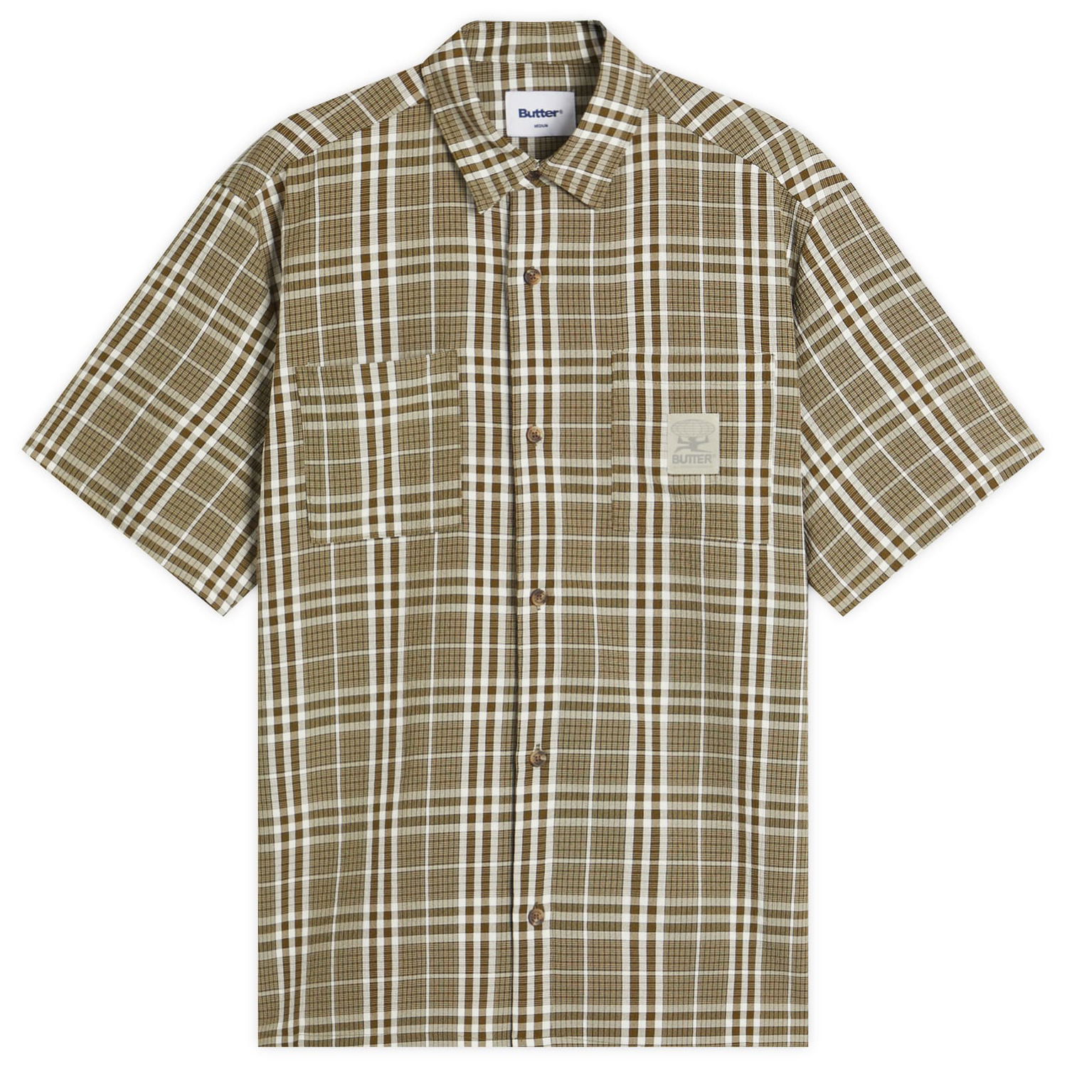 Košeľa Butter Goods Equipment Plaid Shirt, Size Large Hnedá | BG252408-GRN, 1