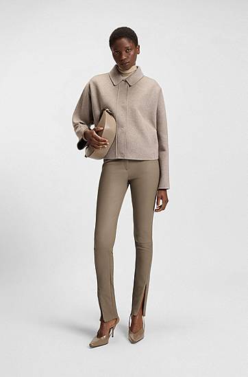 Legíny BOSS Leather Leggings Béžová | 50541926, 1