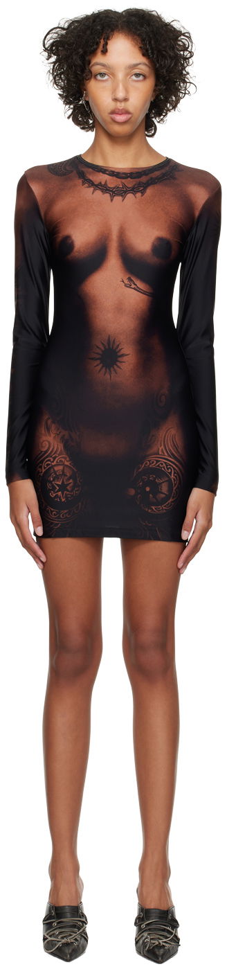 Šaty Jean Paul Gaultier Jean Paul Gaultier 'The Short Ebony Body Tattoo' Minidress Rôznofarebný | 23/15-F-RO070-J527-67