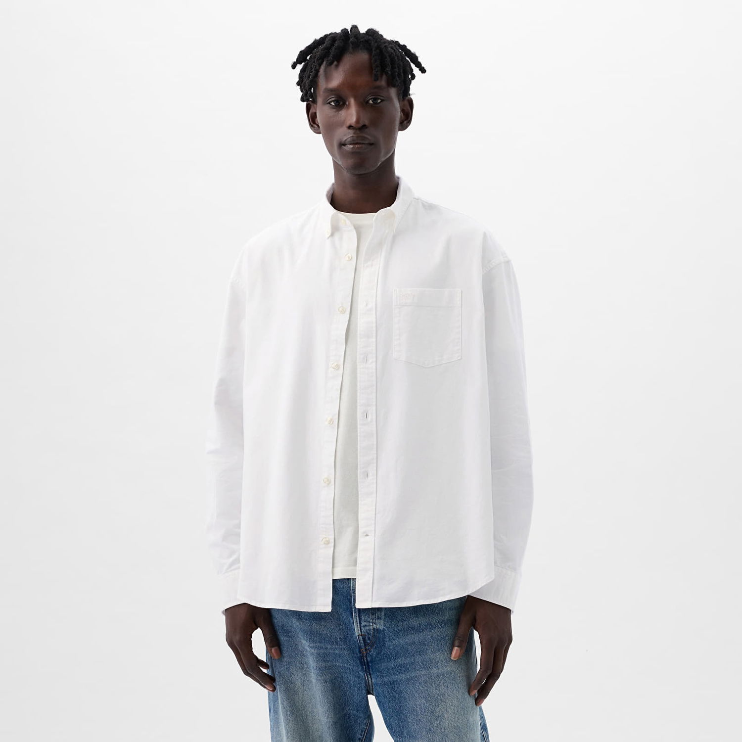 Košeľa GAP Shirt Standard Logo Oxford Shirt Optic White XL Biela | 887258-02, 0