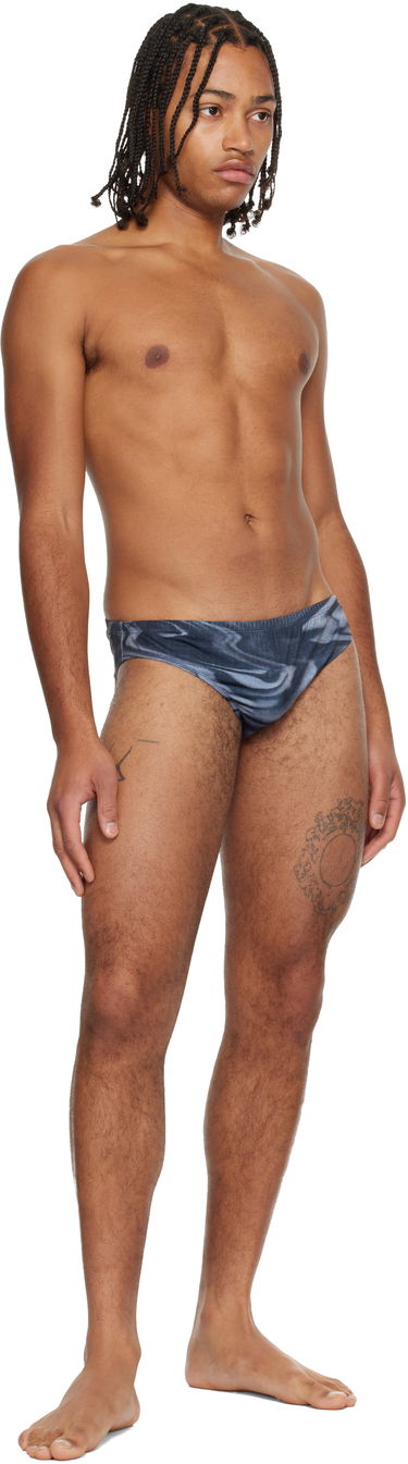 Plavky Jean Paul Gaultier 'The Blurry Roses' satin-effect swim briefs Modrá | 25/04-M-SW080-J023P-010200, 3