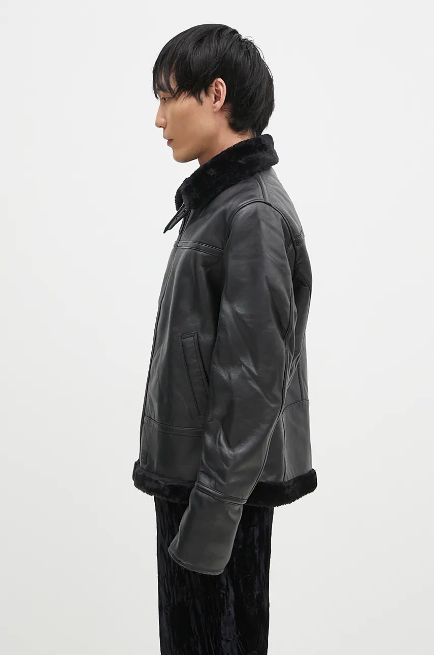 Bomber bunda Alpha Industries B3 Leather Bomber Jacket Čierna | 148114, 1