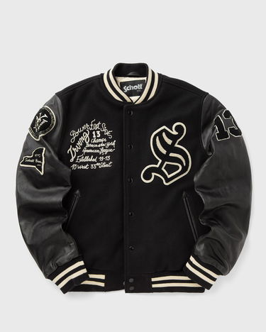 Bomber bunda Schott NYC Varsity Jacket Lower East Side Čierna | LCBOWLER-BLACK, 0