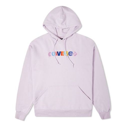 Mikina Converse Converse Embroidered Knit Hoodie Fialová | 10023947-A03, 0