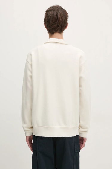 Mikina thisisneverthat thisisneverthat Damaged Half Zip Polo Sweatshirt Biela | TN243TSWOW02, 2