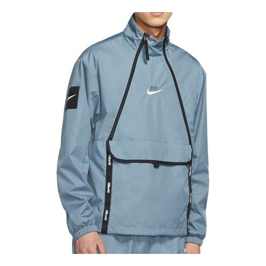 Vetrovka Nike Air Woven Stand Collar Jacket Modrá | CU4119-031