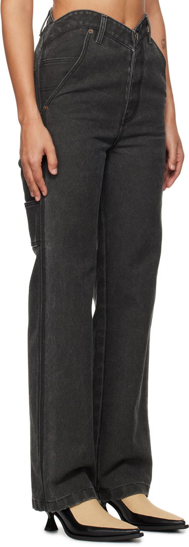 Džínsy We11done We11done Heart Work Trousers Čierna | WD-PT3-24-280-W-BK, 1