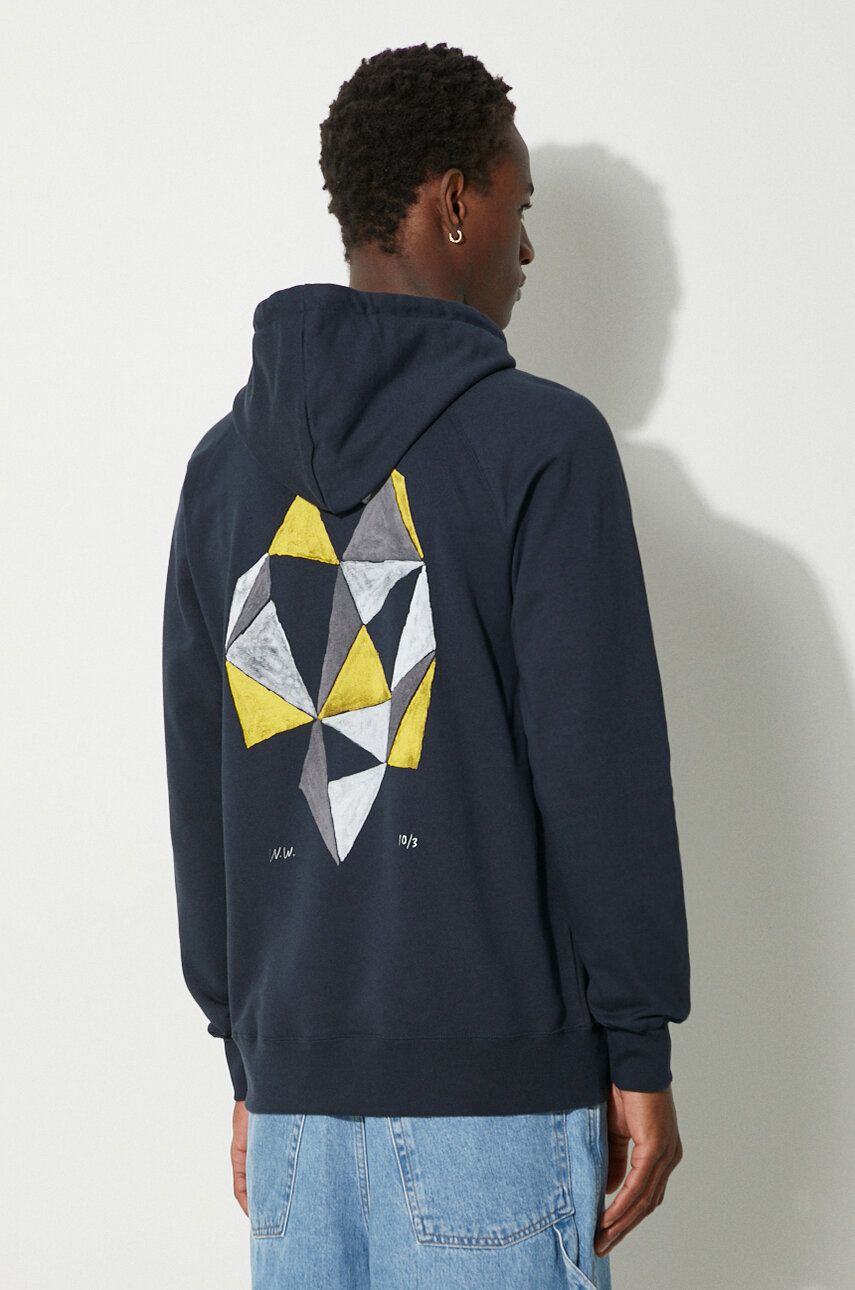 Mikina WOOD WOOD Fred Sweatshirt With Print Modrá | 12045600.2474.NAVY, 1