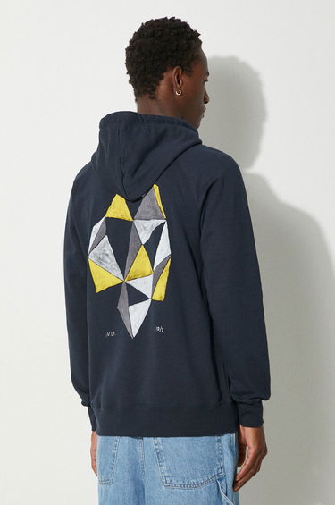 Mikina WOOD WOOD Fred Sweatshirt With Print Modrá | 12045600.2474.NAVY, 1
