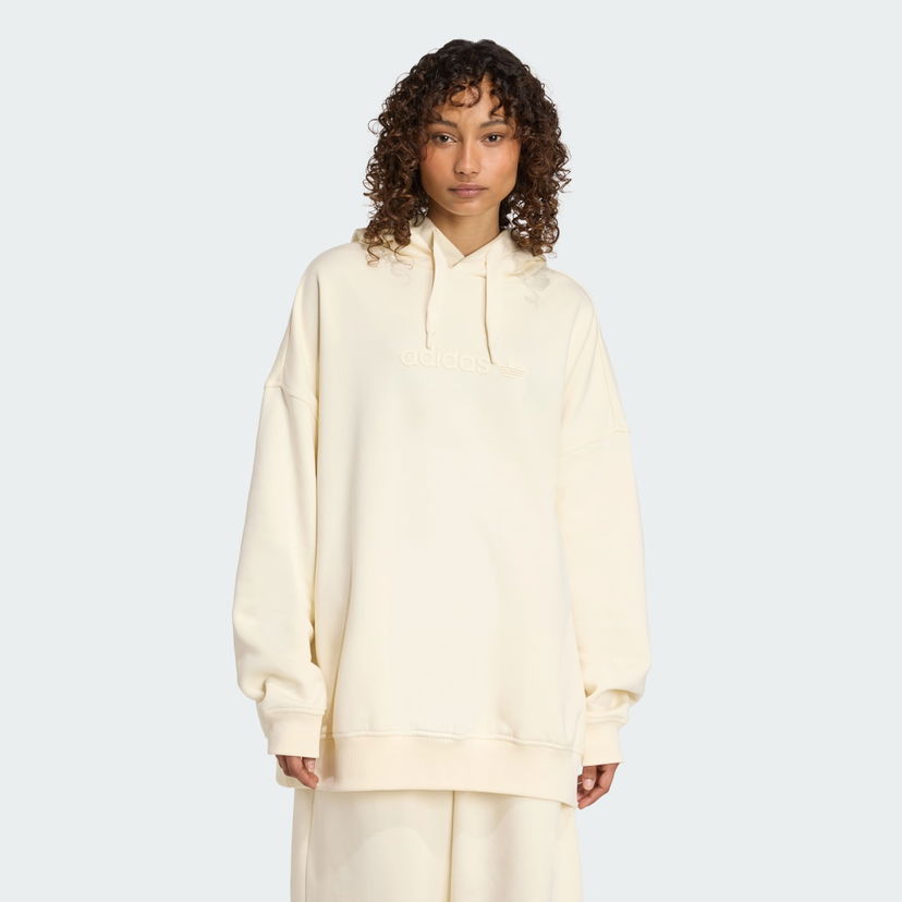 Mikina adidas Performance Essentials Linear Oversize Hoodie Béžová | JX5495