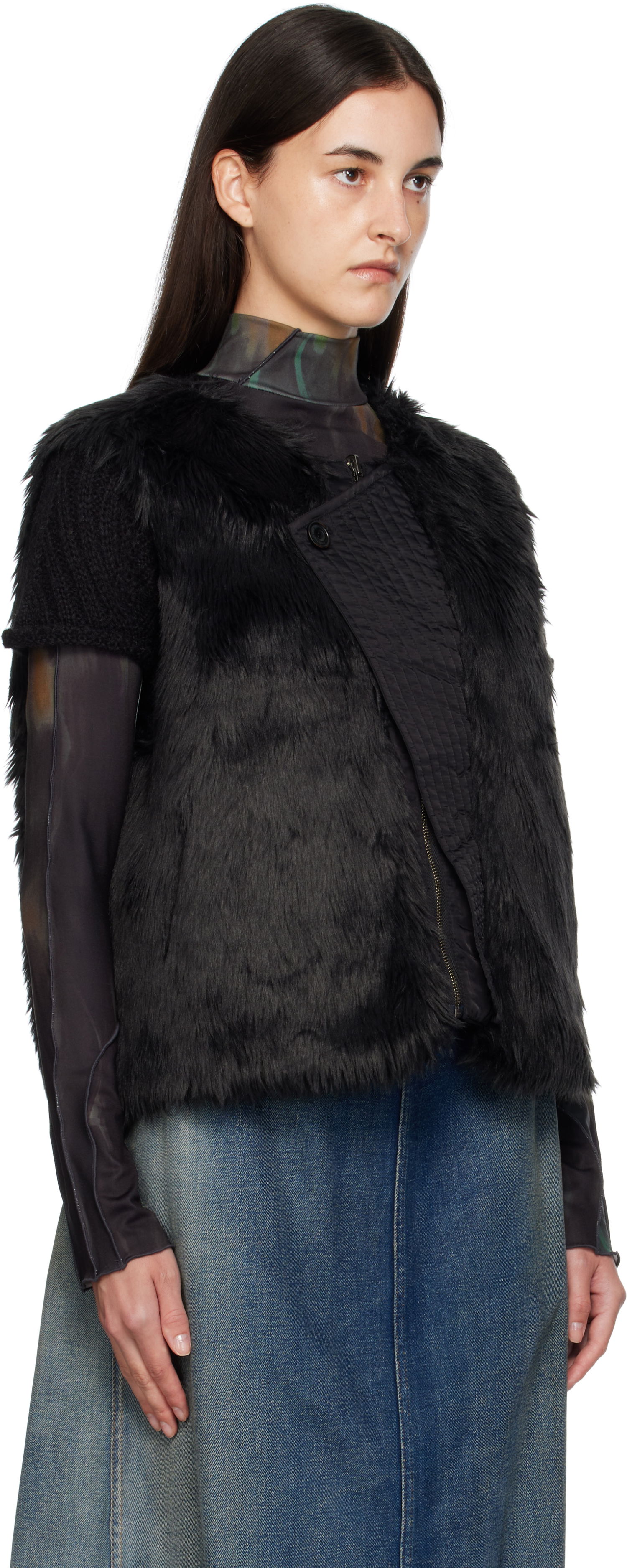 Vesta Andersson Bell Andersson Bell Reversible Faux-Fur Vest Čierna | awa723u, 1