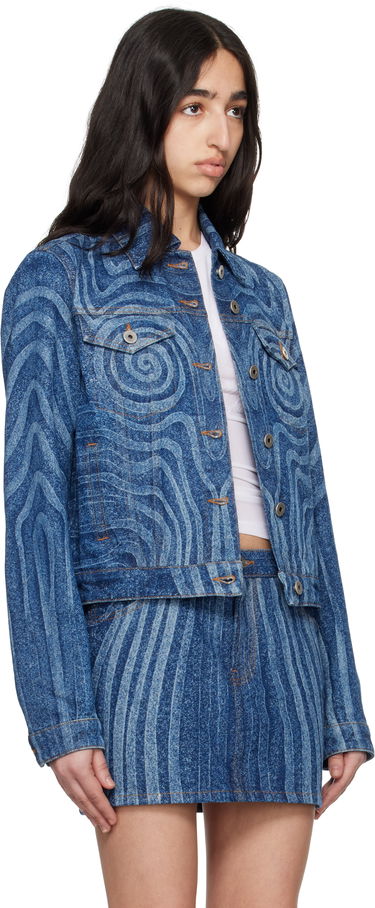 Bunda Jean Paul Gaultier Jean Paul Gaultier Spiral Denim Jacket Modrá | 25/34-U-VE114L-D017-5556, 4