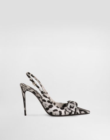 Tenisky a topánky Dolce & Gabbana Leopard-Print Satin Slingbacks with Bow Detail Rôznofarebný | CG0844A6Q83HI13N, 0