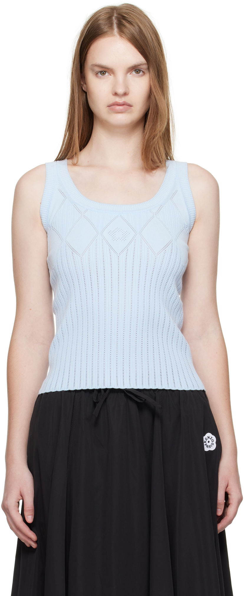 Tielko KENZO Kenzo Paris Textured Tank Top Modrá | FF62TO6143CW