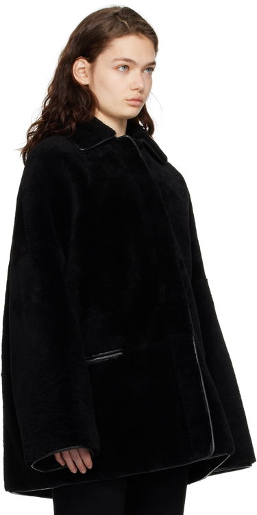 Kabáty TOTEME TOTEME Teddy Overshirt Shearling Jacket Čierna | 244-WRO0135-LE0080, 1
