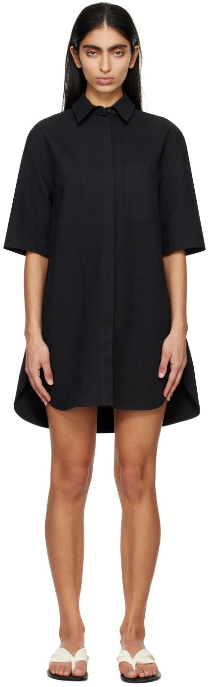 Šaty Loulou de Saison Loulou de Saison Basava Mini Shirt Dress Čierna | BASAVA, 0