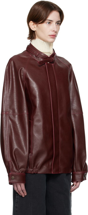 Bunda Maison Margiela MM6 Maison Margiela Sports Faux-Leather Jacket Vínová | S62AN0148 M35455, 1
