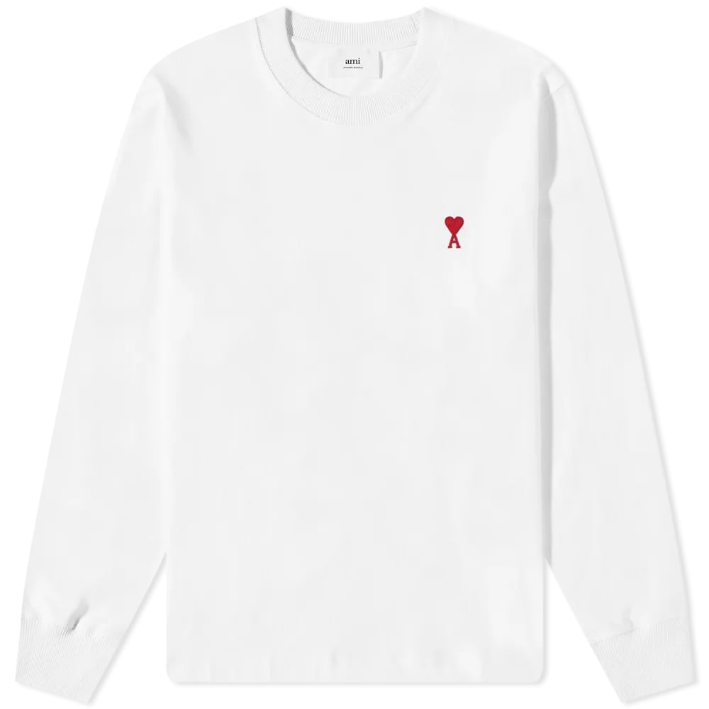 Tričko AMI Long Sleeve Small A Heart Tee Biela | UTS200-701100, 0